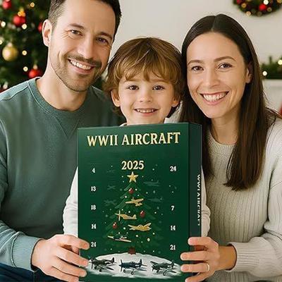 Aircraft Calendar Advent Acrylic Warbirds Decor 24 Days Christmas Countdown Calendar With 24 Warbirds Pendant For Women Kids