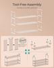 SONGMICS 3-Tier Shoe Rack, Shoe Storage Organiser, Metal Storage Rack, Upright or Upside Down, Fits 16 To 20 Pairs, Stackable, for Hallway