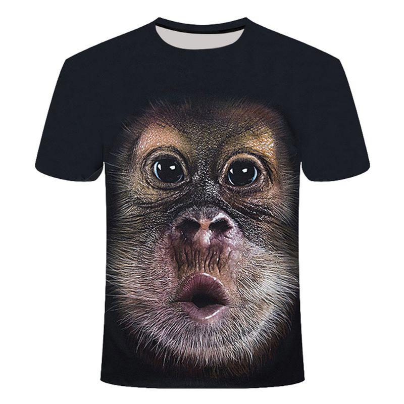 Crew Neck T-Shirt 3D Animal Short Sleeve T-shirt