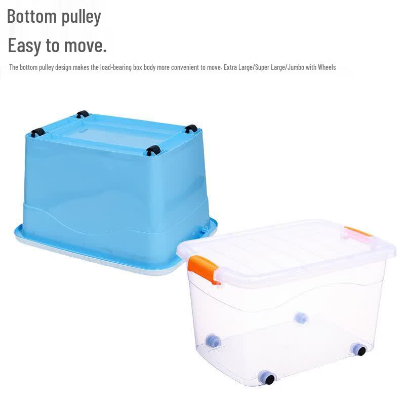 Zedaoju 170L Transparent Storage Box with Wheels and Lid