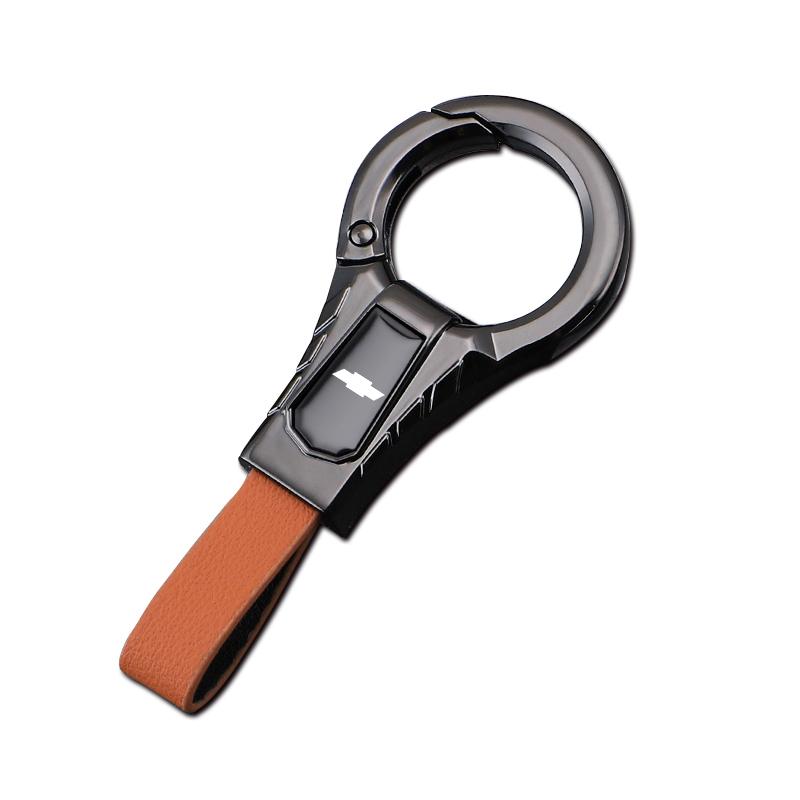 

Car Keychain Holder Leather & Zinc Alloy Keyring Pendant For Chevrolet Cruze Malibu Colorado Suburban Equinox Blazer Trax Camaro помаранчевий