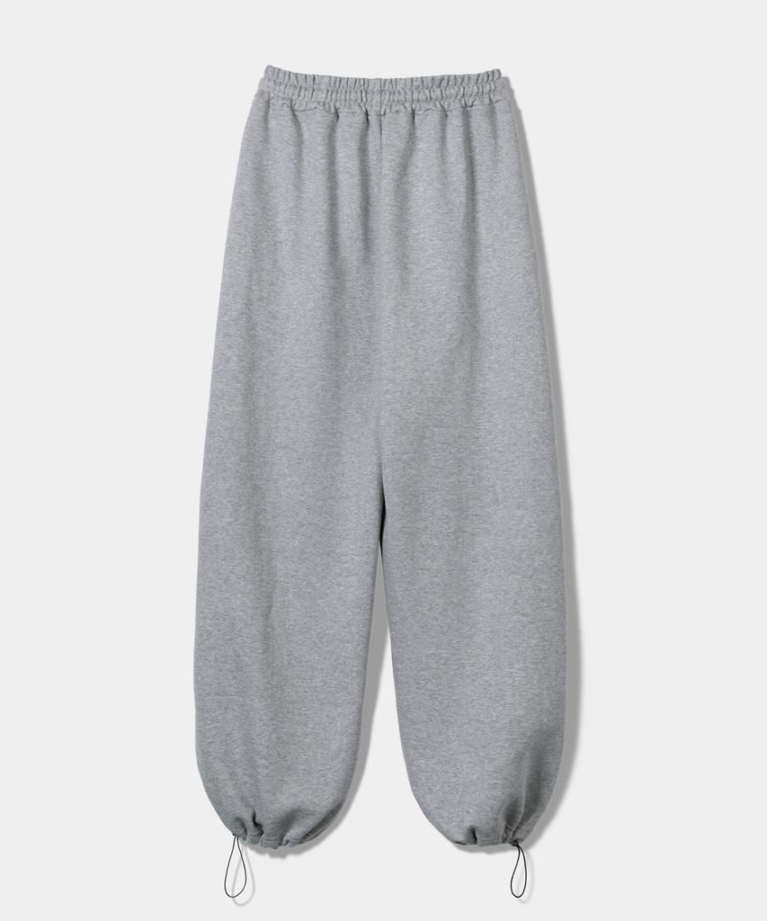 PRINOAR [Fleece Lined] Small Sport String One-Pleat Wide Pants - Melange