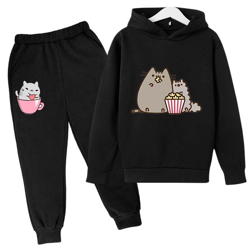 Cute Nutella Cat Cartoon Print Hoodie Kids Clothes Funny Sweatshirt For Girls/boys Harajuku Kawaii Winter Children Clothing