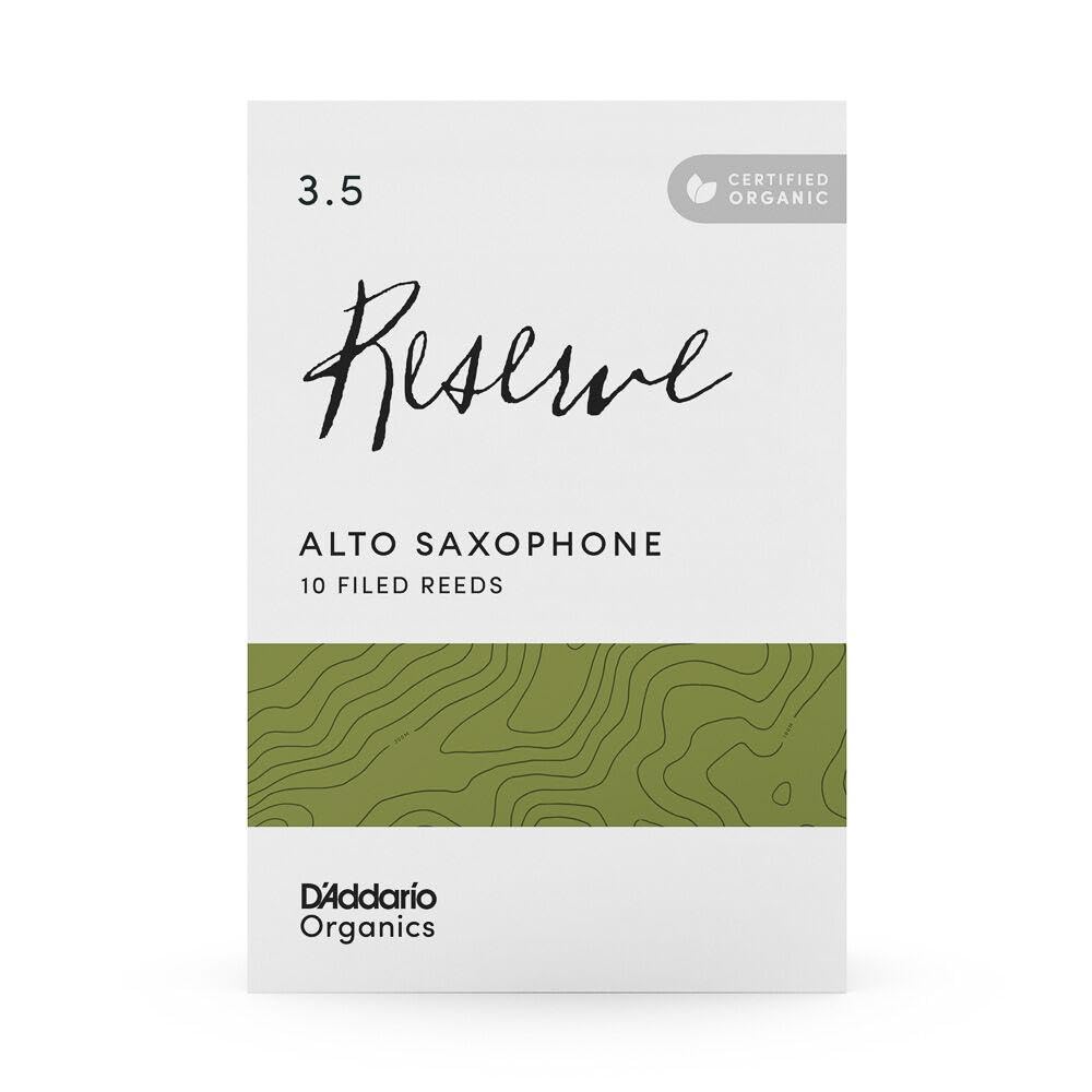 WoodWinds Reeds for Alto USDA Organic RESERVE ODJR1035 D'Addario D'Addario Saxophone, Certified, [Hardness 3.5], 10-Pack