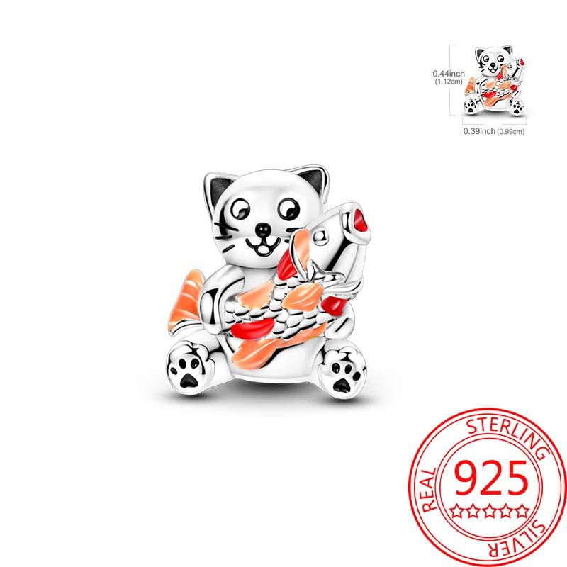 Brand New Copper Metal Cute Animals Charm Bead Component Love Pet Cat Claw Bead Components Heart Pink Zircon Hollow-carved Do It Yourself Authentic