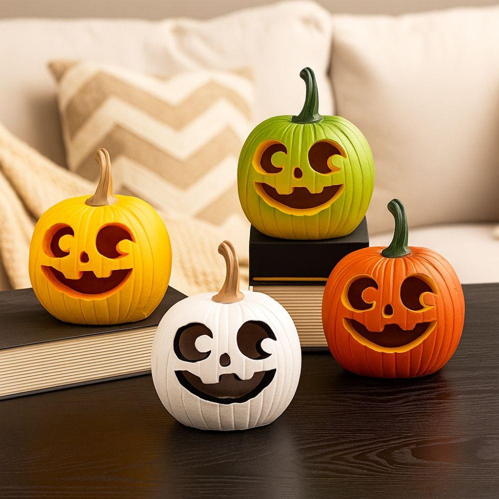 Multi-Color Harvest Festival Ornaments Hollow Pumpkin Statue Halloween Pumpkin Ornaments  Autumn