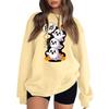Women's Long Sleeve Neck Sweatshirt Loose Fit Casual Pullover Top with Small Halloween Print