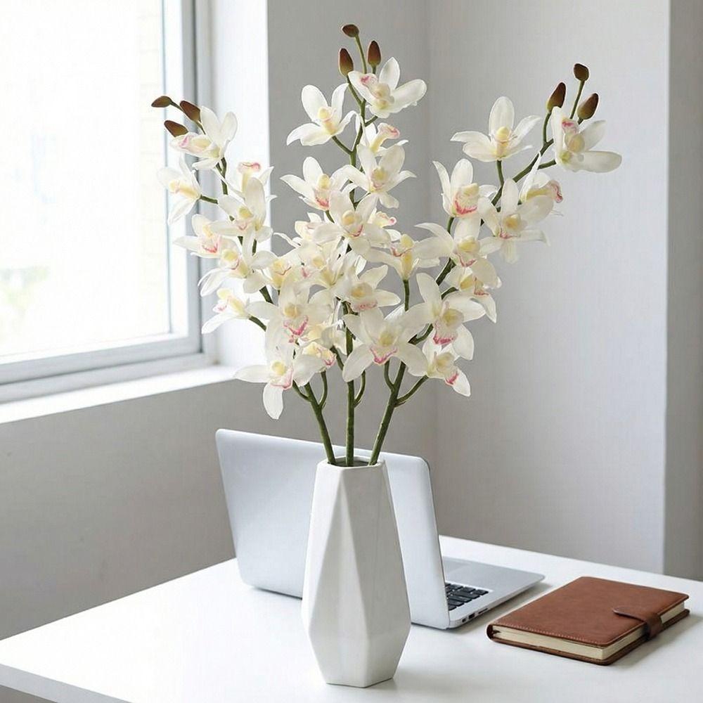 Real Touch Simulation Cymbidiums 11 Heads Fake Flowers  Photography Studio