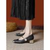 Retro cheongsam shoes new thick heel color matching Mary Jane high heels single shoes women