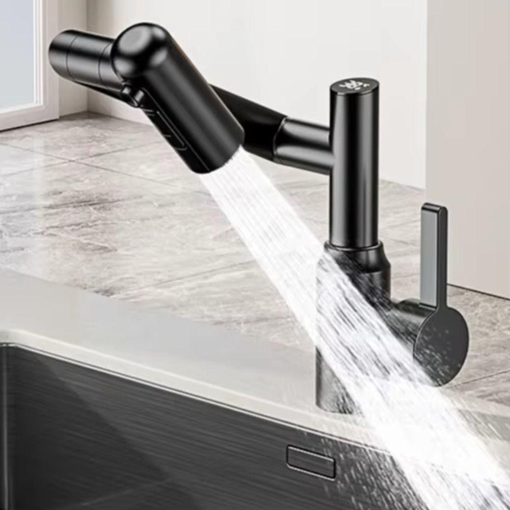 Stainless Steel Mechanical Arm Faucet Digital Display Faucet Household Application