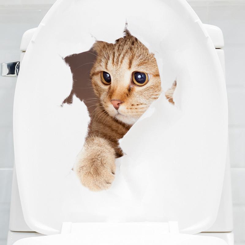 3D Cartoon Toilet Sticker Wall Sticker