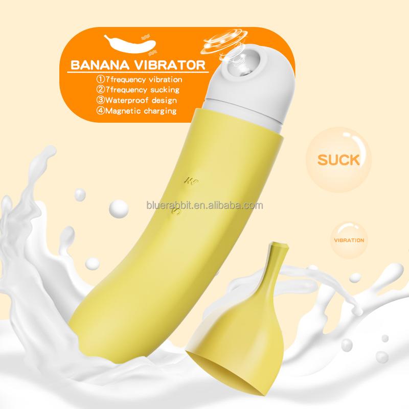 Banana Shape Sucker Vibrators Wholesale Dildos Vibrators 7 Frequency Women Sex Toys Fruits Clitoral Sucking Vibrators
