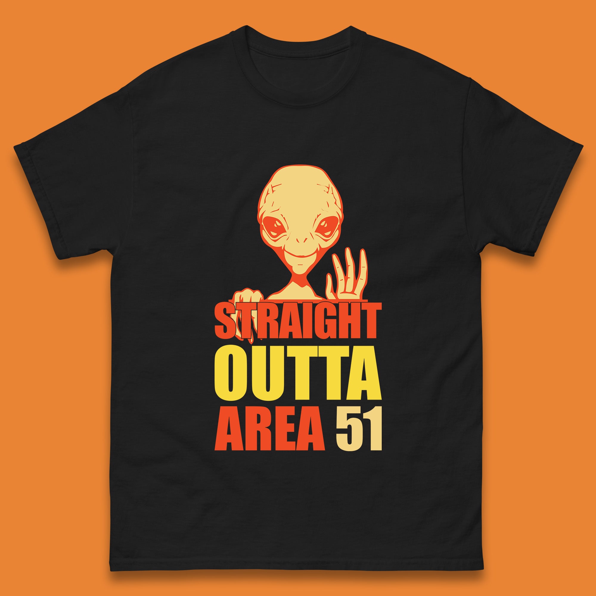 Straight Outta Area 51 Alien Home Space Funny Storm Area 51 UFO Alien Event Mens Tee Top L