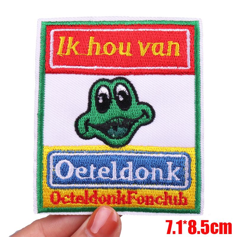 DIY-Aufnäher Niederlande Oeteldonk-Emblem Gestickte Aufnäher für Kleidung Niederländischer Karnevals-Aufnäher Aufbügel-Aufnäher für Kleidung