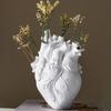 Creative Heart-Shaped Vase Art Resin Human Sculpture Flower Bottle Desktop Home Decoration Perfect for Showcasing Dried Flowers