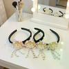 Korean Headband Pearl Flower Hanbok Hairband Fashion Tassels Traditional Headdress Stage Dance Hair Hoop Ladies