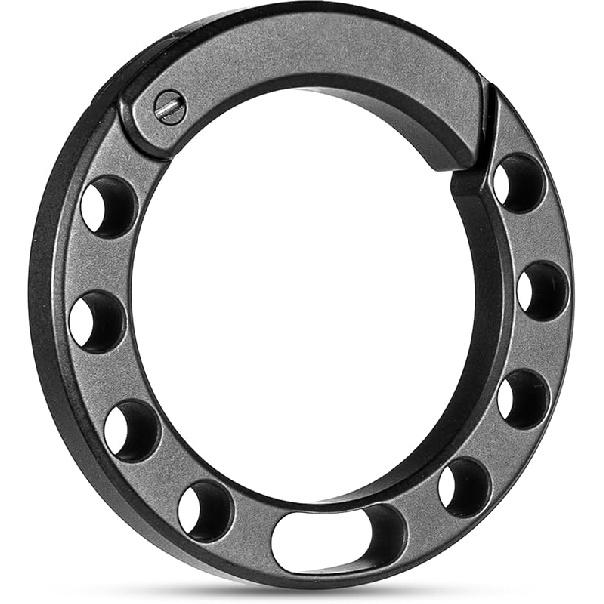 Titanium Round Keychain Carabiner Clip,Quick Release Keychain for Men, Key Chain Clip with Key Rings Black-1pcs