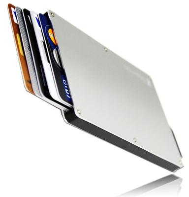 Zepirion Slim Sliding Credit Card Case with Money Silver Anti-Skimming, Anti-Magnetic, Clip, Aluminum,