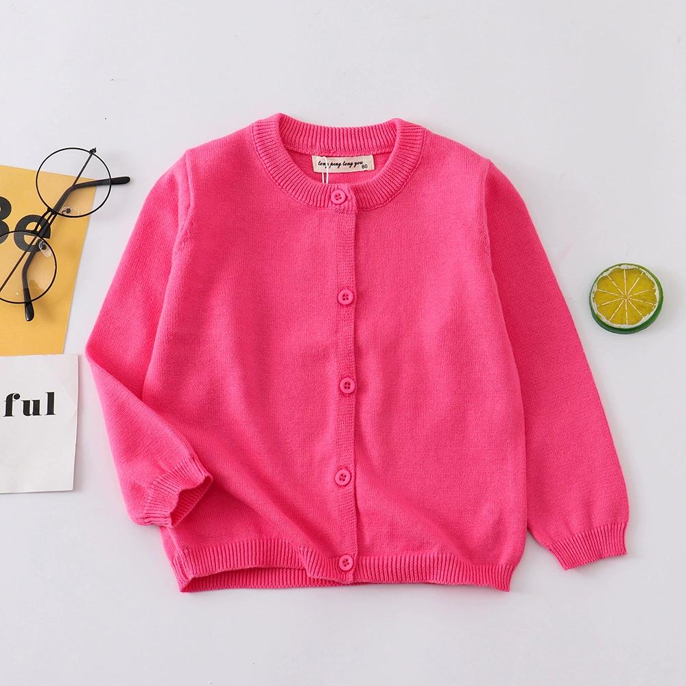Autumn Girls Clothes Baby Casual Cardigan Solid Open Stitch Boys Soft Coats Children Sweaters Toddler Knit Jackets Full Sleeve