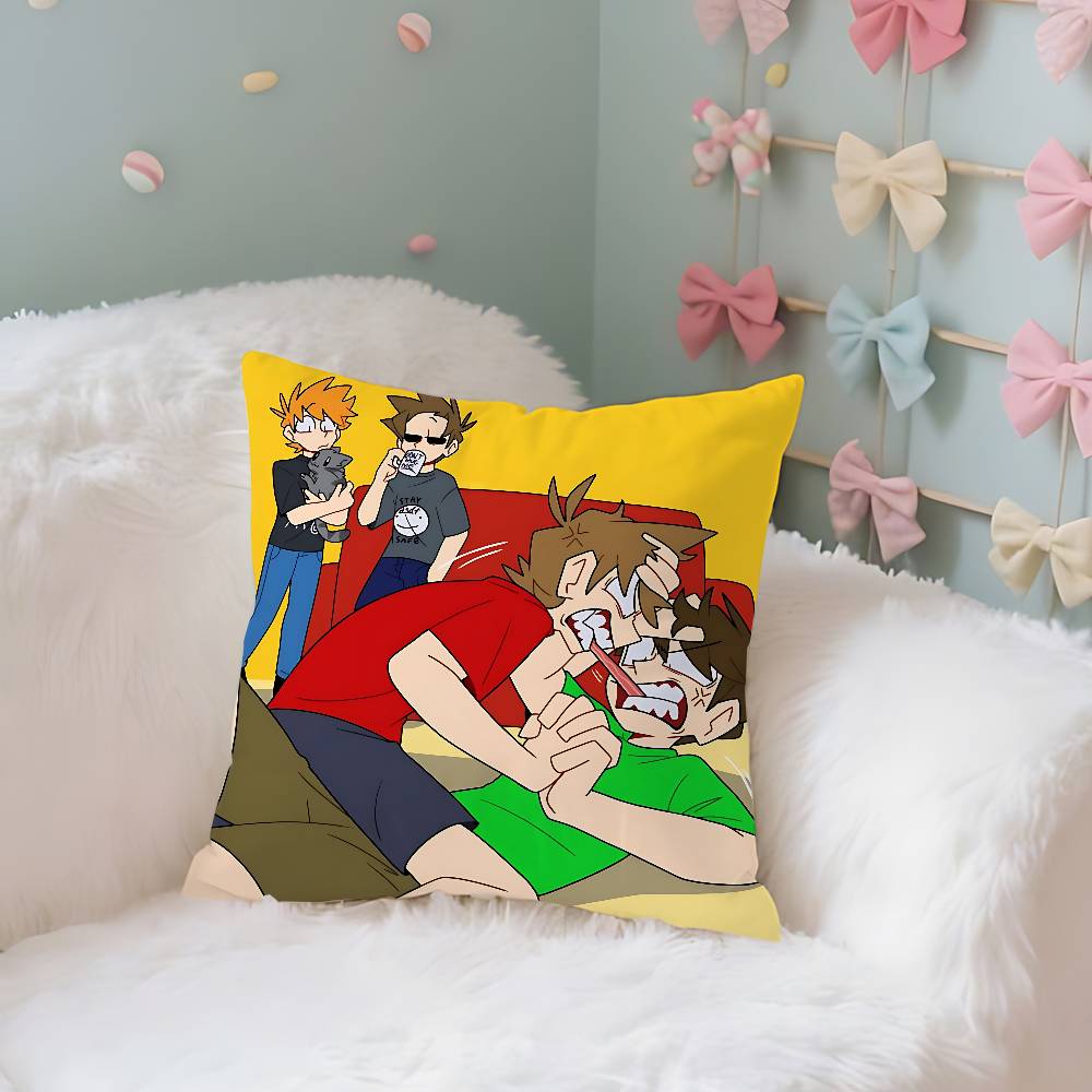 Funny EEddsworld Case Plush Fabric Soft Pillowcase Double Sided Print Cushion Cover Household Gifts