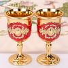 European Mini Wine Glass, Carved Spirit Vodka Cup, Alloy Portable Spirits Goblet, Tabletop Living Room Decoration, 30ml,1pcs