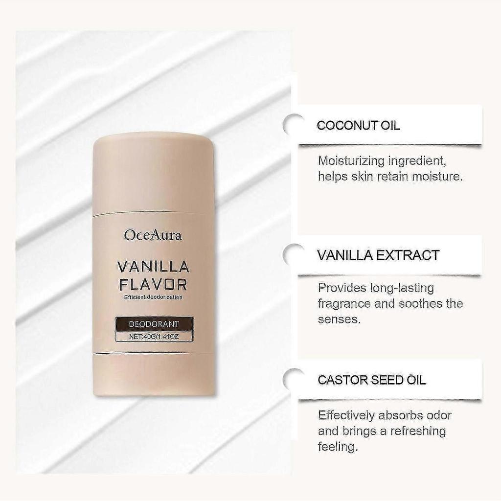 Vanille Aroma Deodorant | Extra Starkes Natürliches Deodorant für Damen & Herren | Aluminiumfreies Deodorant | Langanhaltende Frische | Kokosnuss + Vanille