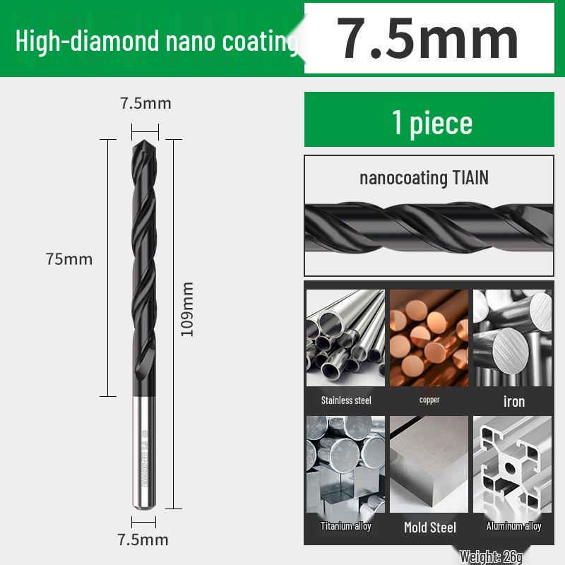 Nano Twist M35 Cobalt Straight Shank Drill Bit: Industrial-Grade with Large Capacity Spiral Flute for Fast Chip Removal