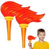 2pcs Simulation Prop Realistic Flameless Paperboard Torch Lightweight Sports Meet Party Performance Decorative Prop For Kids