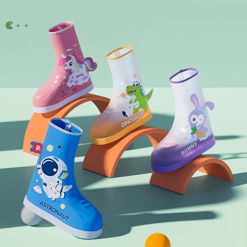 Fashion Fashion Dinosaur Shoe Covers Kids Waterproof Overshoes Child Washable Anti Skid Shoe Covers Boy Girl Durable Reusable Galoshes