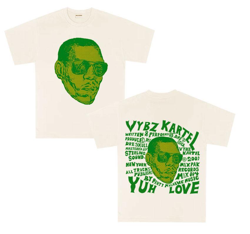 Rapper Vybz Kartel Tour 2025 New Album T Shirts Men's Hip Hop Oversized Short Sleeve T Shirt Fashion High Quality Cotton T-shirt