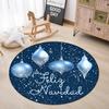 Merry Christmas Round Area Rugs Indoor Cartoon Snowman Throw Circle Rug Entryway Doormat Floor Carpet for Bedroom Living Room