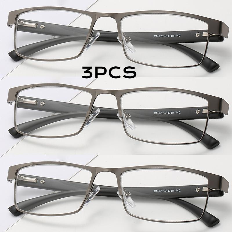 

3Pcs High Quality Stainless Reading Glasses Men Women Fashion Presbyopic Eyeglasses Business Hyperopia Anti Blue Light Eyewear +4.0
