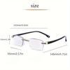 2 Pairs of Fashionable Frameless Anti Blue Light Reading Glasses Suitable for Both Men and Women