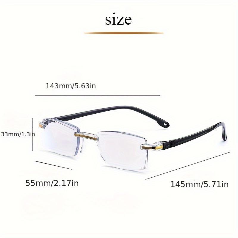 2 Pairs of Fashionable Frameless Anti Blue Light Reading Glasses Suitable for Both Men and Women