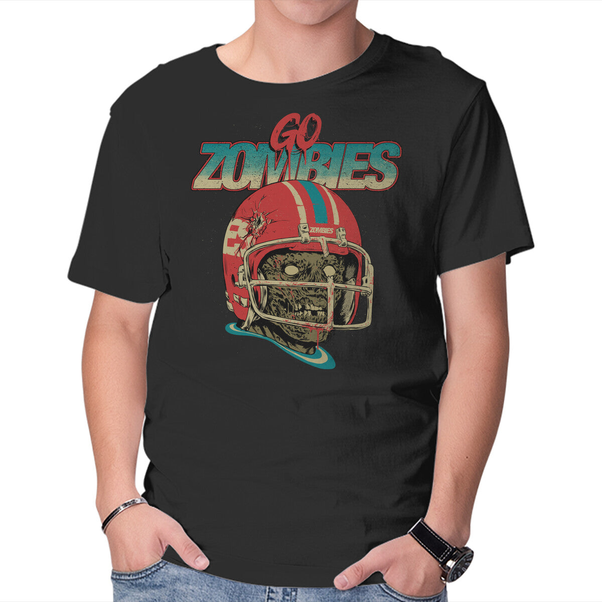 Unisex Crew Neck T-Shirt Go Zombies Graphic Short Sleeve Casual Tee XXXXL