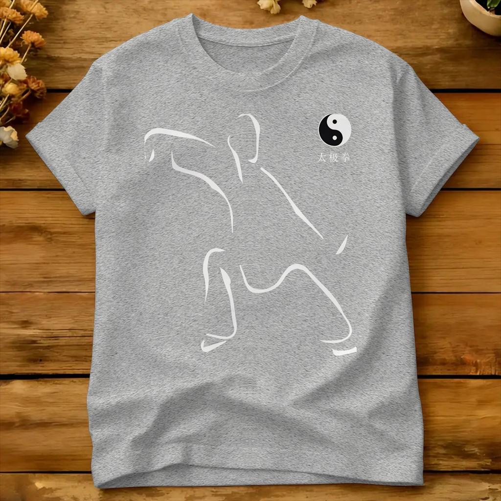 Tai Chi Yin Yang Goldenes T-Shirt Sommer Trendige T-Shirts Baumwolle Rundhals Übergroße Kleidung Kurzärmeliges Ästhetisches T-Shirt