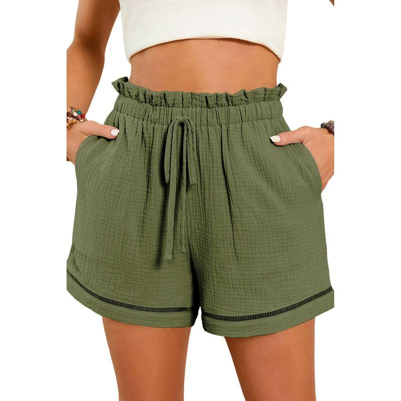 American Shiying Solid Texture Versatile High Waist Shorts Women 2025 Summer New Thin Breathable Casual Pants