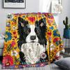 Border Collie Print Flannel Blanket, High quality Comfortable for All Seasons, Home Decor, Warmth and Comfort, Perfect for Christmas Gifts