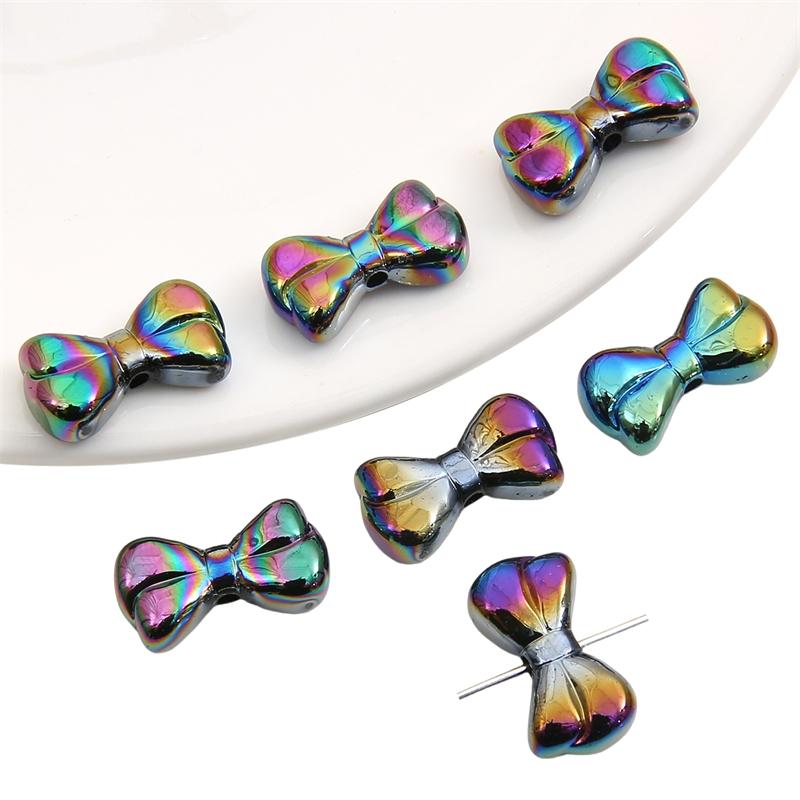 500Pcs Acrylic Beads Bow Charms Beads For DIY Bracelet Necklace Jewelry Making