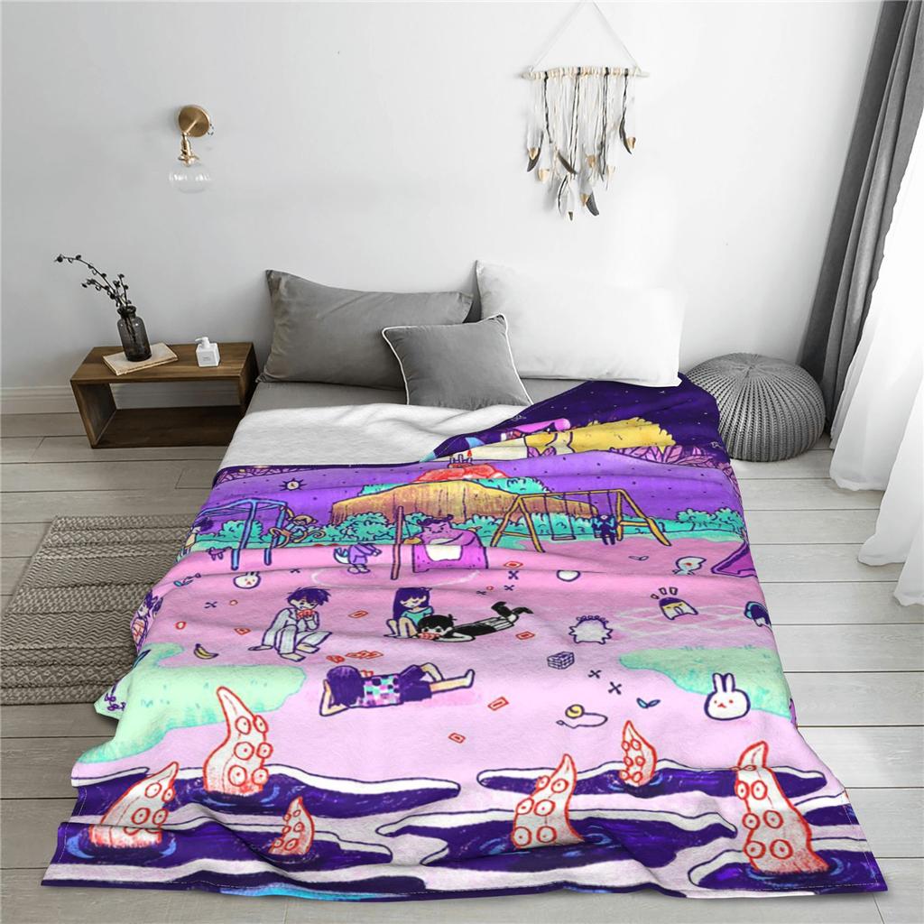 Aubrey Omori Fleece Überwurfdecke Spiel Cartoon Freunde Decke für Zuhause Outdoor Ultraweiche Plüsch Dünne Steppdecke,
