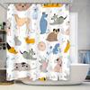 Whimsical Dogs Shower Curtain Cute Animal Print For Bathroom Decor Fabric Waterproof Machine Washable Bath Mat Set”