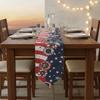 Patriotic Flag Table Runner Printed Pattern Red White and Blue Table Decor Holiday Supply Easy to Clean House Decoration