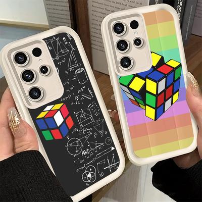 Phone Case for Samsung Galaxy S26 S25 Ultra S24 FE Rubik Cube Formula Spoofs Math Shell S23 Plus S22 + S21 S20 5G Soft Silicone