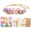 DIY Nature-Inspired Crochet Bracelet Kit with Tools and Gift Box