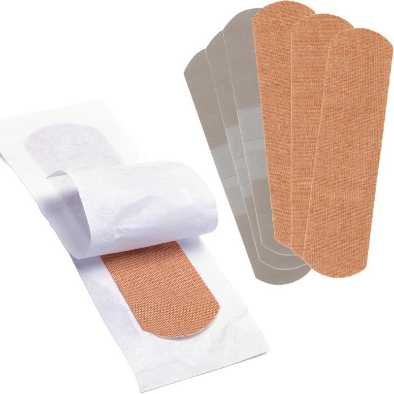 50pcs Breathable Fabric Adhesive Bandages Flexible Wound Care Strips Bleeding Control Sterile Trauma First Aid Dressings