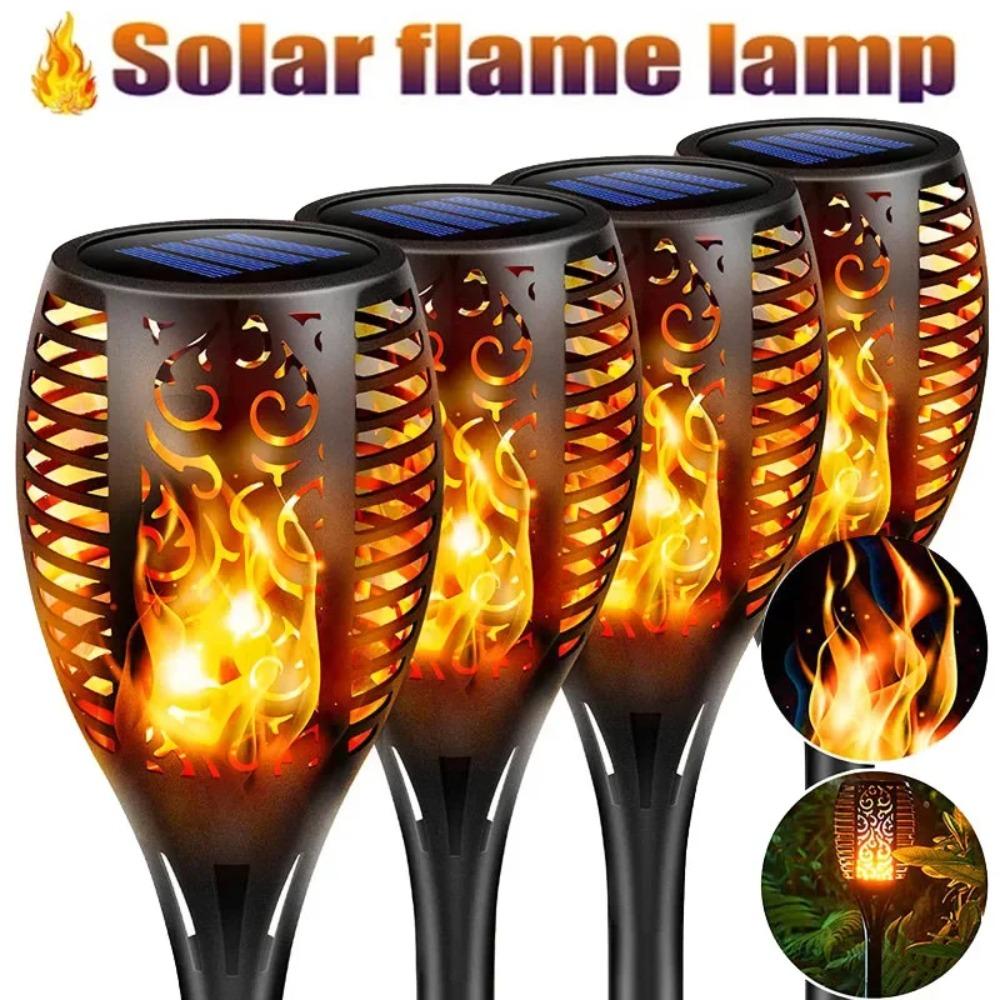 

5000lm 96led Solar Flame Lights Torch Flickering Light Waterproof Garden Decoration Outdoor Lawn Tiki Led Path Yard Patio Floor Lamp 96led-1pcs