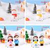 1pair Lovers Snowman Couple Statue Resin Craftwork Garden Miniature Micro Landscape Festival Atmosphere Maison Christmas Statue