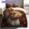 Squirrel Pattern Bedding Home Decoration Birthday Gift (1 * Duvet Cover + 2 * Pillowcase, Without Core)