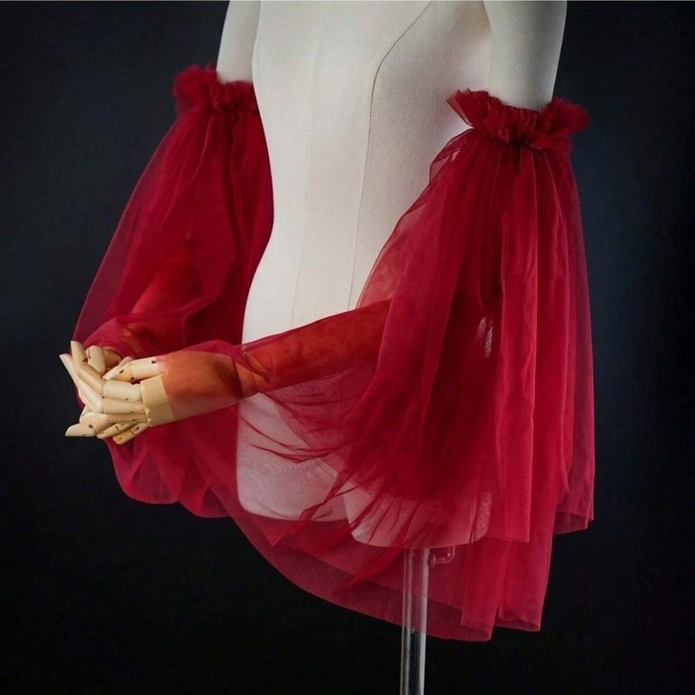 Tulle Arm Cuffs Elastic Puff Sleeves Fashion Mesh Sleeves  Evening Party