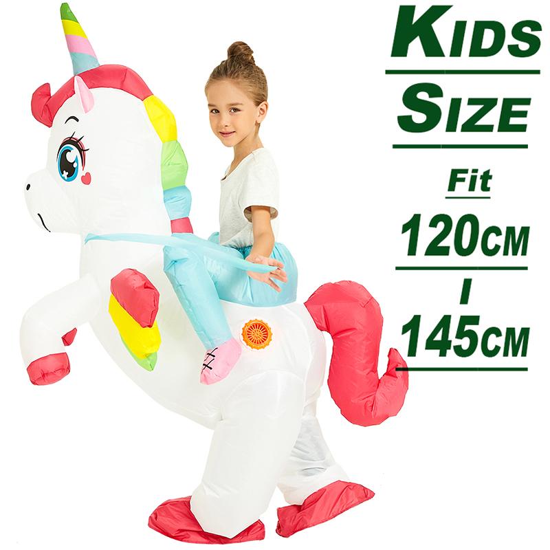 

Inflatable Unicorn Costume Adult Kids Funny Blow Up Suit for Halloween Anime Cosplay Costumes Carnival Fancy Dress Suits Show on The Picture